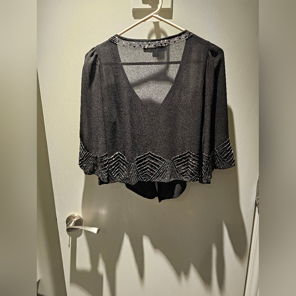 Sequin/beaded blouse -Large - Picture 2 of 2